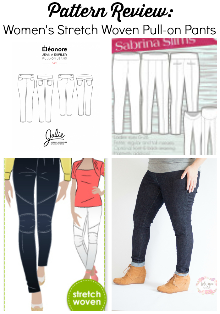 Stretch Woven Pull-On Pants Pattern Collage - A Jennuine Life